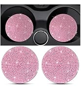 KHGUZ 2PCS Bling Car Cup Holder Coaster, Crystal Rhinestone Non-Slip Insert Auto Cup Pads, Sparkl...