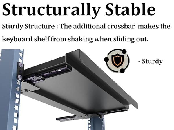 1U Rack mount sliding keyboard tray