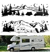 Linkstyle 2pcs Car Stickers, RV Camping Forest Mountain Vinyl Decals with Trees and Stars, Die Cu...