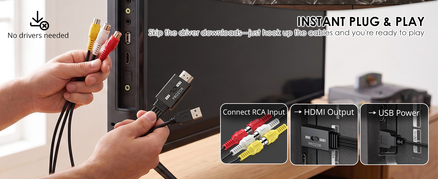 video to hdmi adapter analog to hdmi converter vcr to smart tv rca to hdmi converter for smart tv