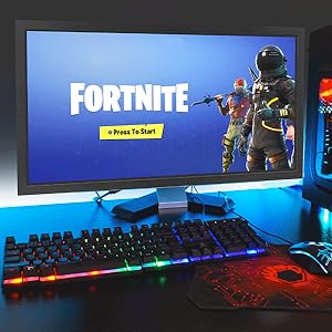 Orzly RX250 LED Backlit gaming keyboard for PC Desktop PS5 PS4 PlayStation Xbox Series One 