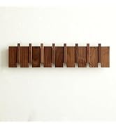 QUELLANCE Wood Coat Rack Wall Mount, Coat Hooks Hanger Wall Mounted, Heavy Duty Wall Coat Rack wi...