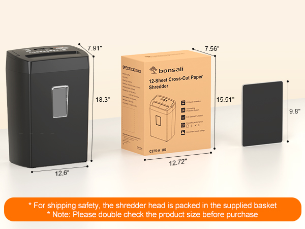 Bonsaii 12-Sheet Cross Cut Paper Shredder