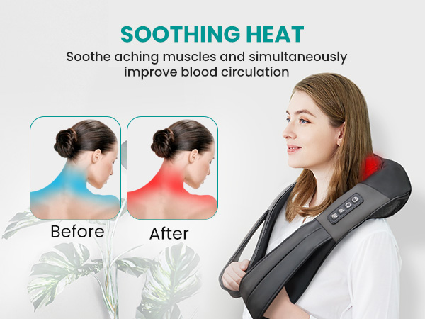Nekteck Shiatsu Neck and Back Massager with Soothing Heat