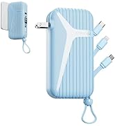 Portable Charger for iPhone Built in Cables and Wall Plug, 10000mah 27W Fast Charging USB C Power...