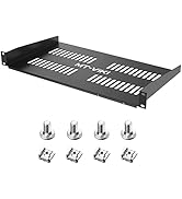 MT-VIKI 19 inch Rack Shelf, 1U Server Rack Shelf 10" deep- Universal Vented Rack Mount Cantilever...