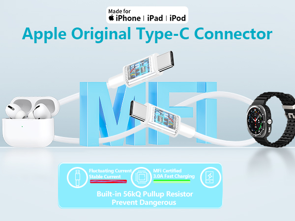 Apple MFi Certified iPhone 17 Charger Fast Charging 20W USB C Charger Block Type C Wall Charger