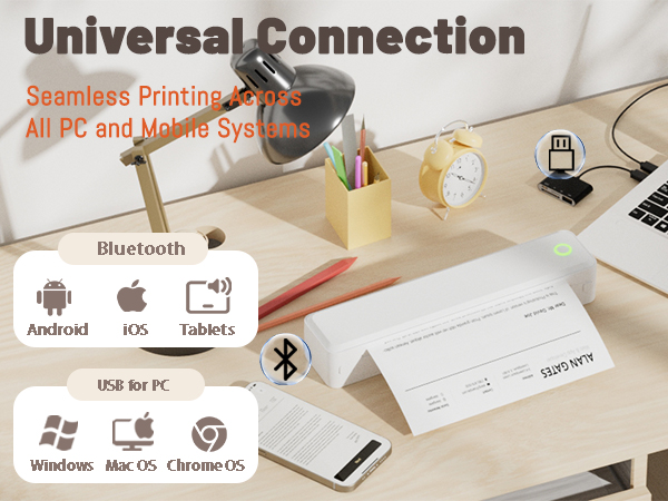 Universal Connection: Seamless Printing Across All PC and Mobile Systems.