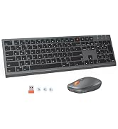 MEETION Wireless Keyboard and Mouse Combo, Multi-Device Bluetooth Keyboard Mouse, Slim Silent Sci...