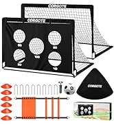 Soccer Goal, Kids Soccer Goals for Backyard Set, 2 Pack of 4x3ft Soccer Net with Soccer Ball, Por...