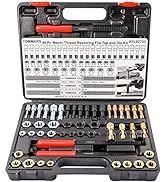 TOMMARS 49-Piece Thread Chaser Set Repair Kit, UNC UNF &amp; Metric with Taps, Dies, and Thread Files...