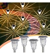 Solar Pathway Lights Outdoor 4 Pcs, Warm White Incandescent Solar Garden Lights, 17.5