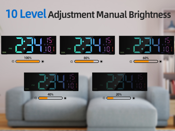 24 hour modern silent big extra large led display digital wall gym clocks