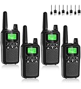 Walkie Talkies for Adults Long Range 4 Pack, Rechargeable Walkie Talkie 22 FRS Channels Two Way R...