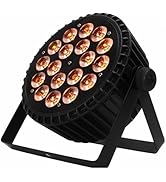 SHEHDS Par Can Stage Lights LED 18x12W RGBW 4in1, Wash/Strobe Effect, DMX512 Uplights Aluminum Sh...