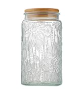 ANSQU Vintage Glass Storage Jar, 34 FL OZ Glass Food Storage Containers with Bamboo Lid, Airtight...