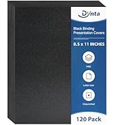 Dynta Binding Covers 120 Pack Black Sand-Textured Report Covers Sheets for Binding, Letter Size 8...