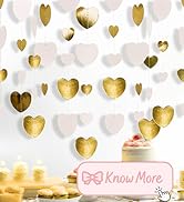 White Champagne Gold Heart Garland