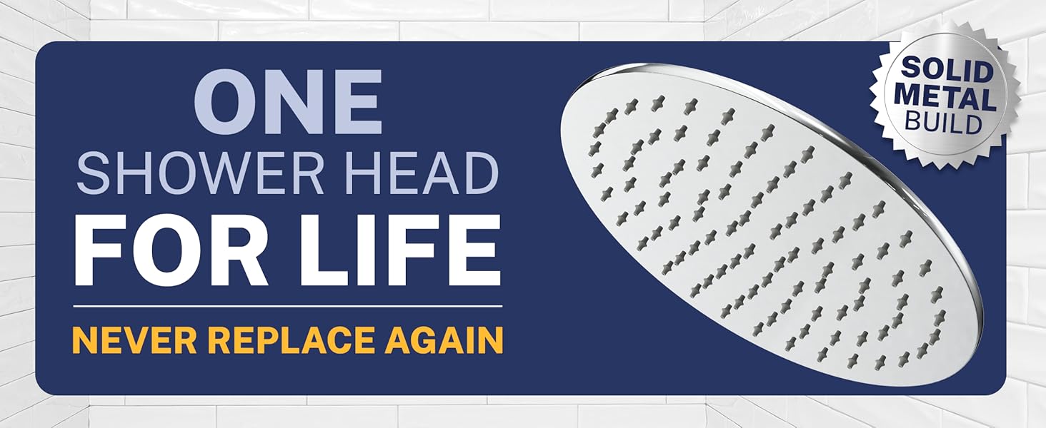 One Shower Head for Life - 8-Inch Rain Shower Head