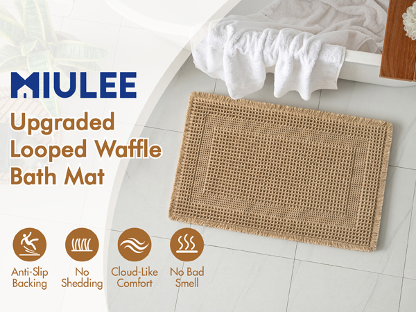 looped waffle bath mat