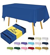 Hereisa Royal Blue Plastic Tablecloths 2 Pack Disposable Table Covers 54 x 108 Inch Baby Party Ta...