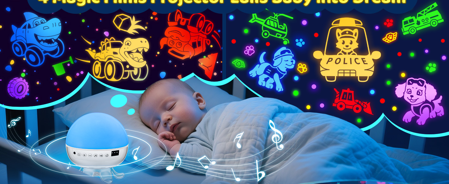 Baby Sound Machine for Kids Night Light Projector