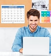 Dunwell 2026-2027 Wall Calendar 12x15 (Blue), July 2026 to December 2027