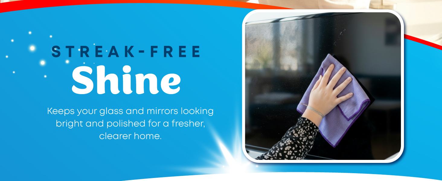 Microfiber Window &amp;amp; Glass Cleaning Cloth No Detergents Magic Streak Free Ultra Microfiber Towel