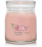 Yankee Candle Fresh Cut Roses Scented, Signature 13oz Medium Jar 2-Wick Candle, Over 35 Hours of ...