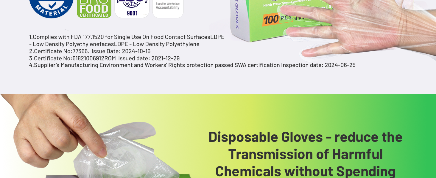  food safe; food grade gloves