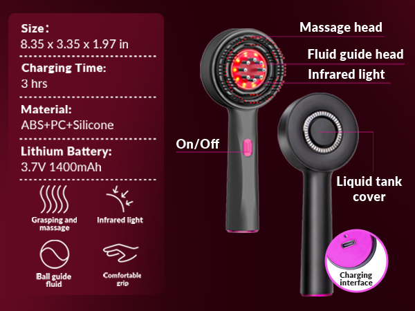 Enjoy a spa-grade scalp massage at home with this portable red light hair care brush.