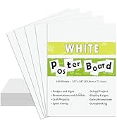 pmybupo 100PCS White 22"X28" Poster Board School and Craft Supplies,Super Value Poster Boards,Pro...