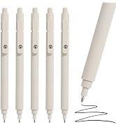 RIANCY Aesthetic Pens Beige Pens 5Pcs 0.5mm Quick Dry Black Ink Gel Pens Fine Point Smooth Writin...