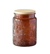 ANSQU Vintage Glass Kitchen Storage Counter Jar, Candy Jars with Lids, Coffee Container for Groun...