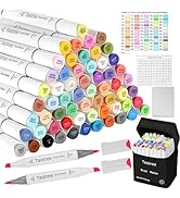 Taotree Alcohol Brush Markers Art Supplies, 61 Colors Dual Tip Art Coloring Markers Pens, Brush &amp;...