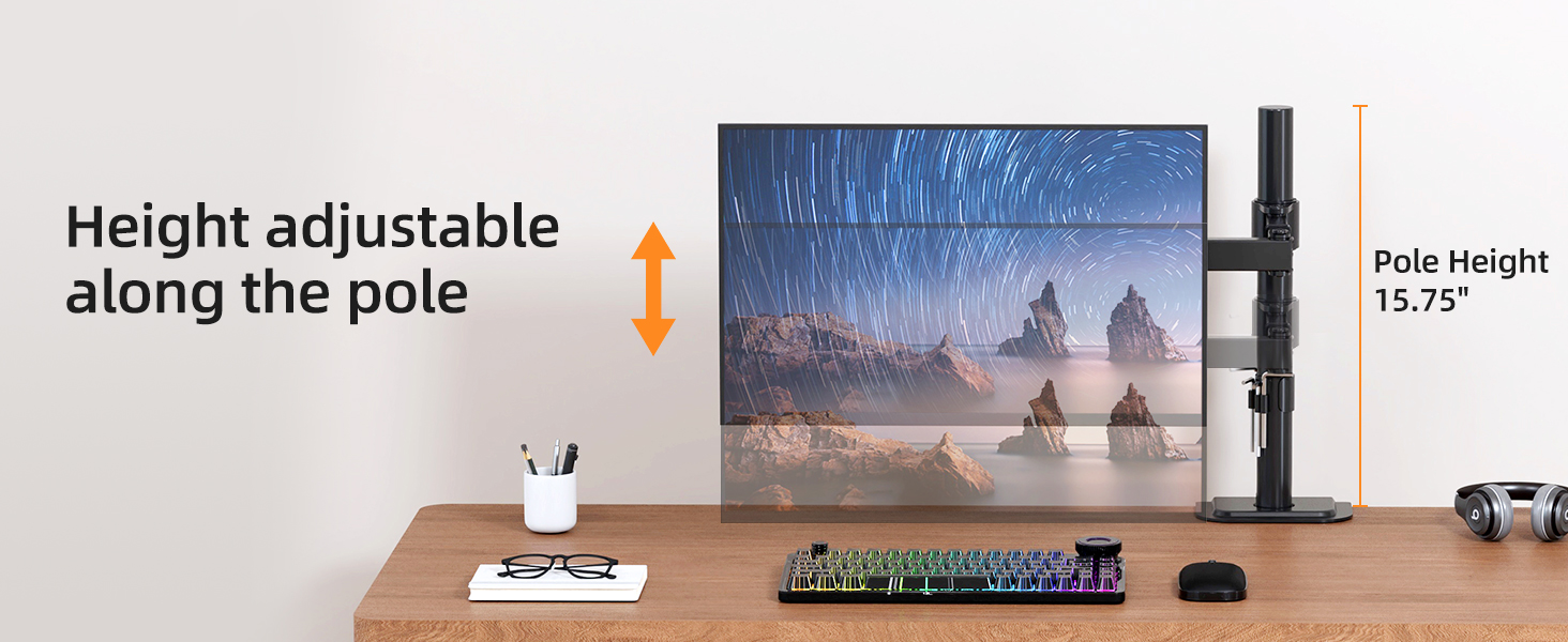 Single Monitor Arm Desk Mount