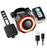 WSDCAM Smart Bike Tail Light with Horn Alarm Bright Bike Brake Light Auto ON/Off USB C Rechargeab...