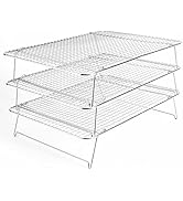 Tebery 304 Grade Stainless Steel Baking Rack 3-Tier Stackable Cooling Rack Set for Baking Cooking...