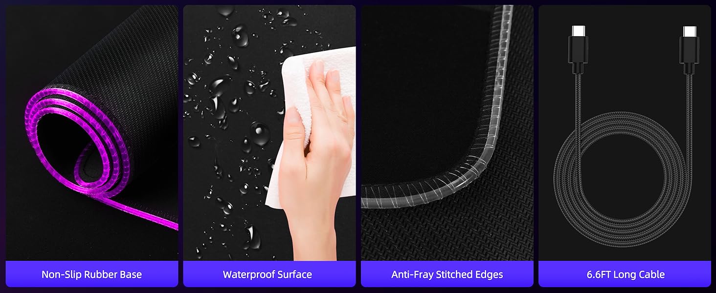 RGB gaming mouse pad