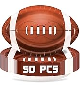 Fighting to Achieve 50PCS Football Shaped Disposable Paper Plates, Large 11.8in Football Party Pl...