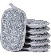 Dual-Sided Multi-Purpose Scrub Sponges, Non-Scratch Dishwashing Sponges for Kitchen, Reusable Mic...