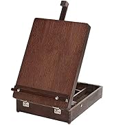 KINGART 702 Adjustable Wood Table Sketchbox Easel, Premium Beechwood Espresso Stain - Portable Ar...