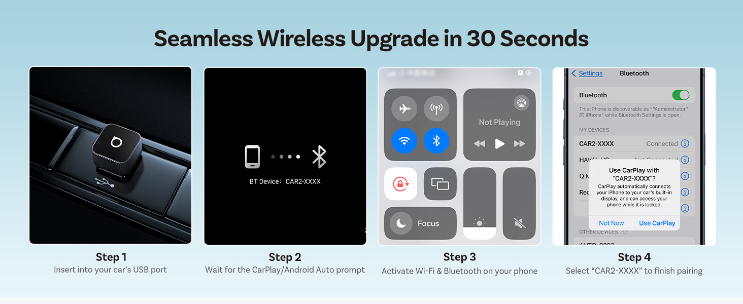 2-in-1 Wireless CarPlay &amp;amp; Android Auto Adapter