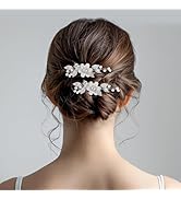 2Pcs White Flower Hair Clips for Women, Bridal Wedding Pearl Hair Clips Wedding Hair Accessories ...
