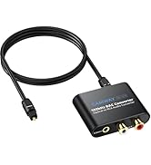 CAMWAY Digital to Analog Converter,192kHz DAC Converter SPDIF/Toslink/Optical to RCA,Optical to 3...