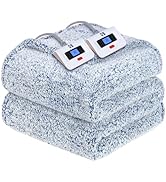 Sealy Electric Blanket Queen Size, Dual Control Soft Sherpa Heated Blanket with 10 Heating Levels...