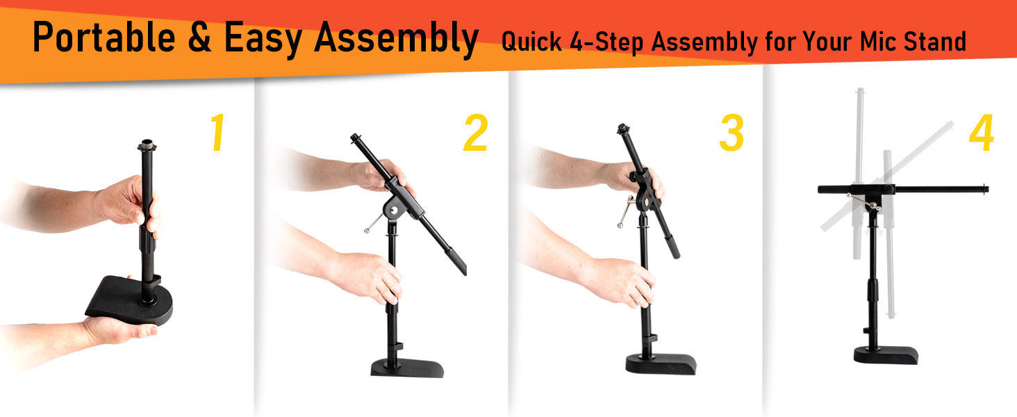 low profile mic boom stand set up