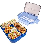 Muswarm Bento Lunch Box for Adults, 5 Compartments Lunchbox Container with Spoon &amp; Fork, Leakproo...