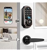 WiFi Video Smart Lock with Camera &amp; Doorbell - 5-in-1 Keyless Entry, Fingerprint, Keypad, App Con...
