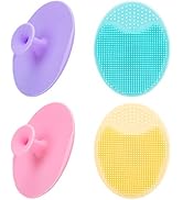 4 Pack Face Scrubber,JEXCULL Soft Silicone Facial Cleansing Brush Face Exfoliator Blackhead Acne ...